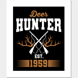 Gifts for 62 Year Old Deer Hunter 1959 Hunting 62th Birthday Gift Ideas Posters and Art